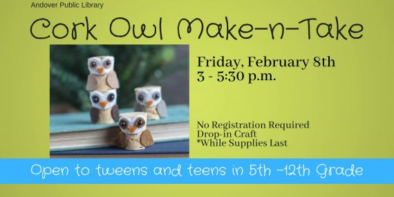 Owl Make-n-take at Andover Public Library