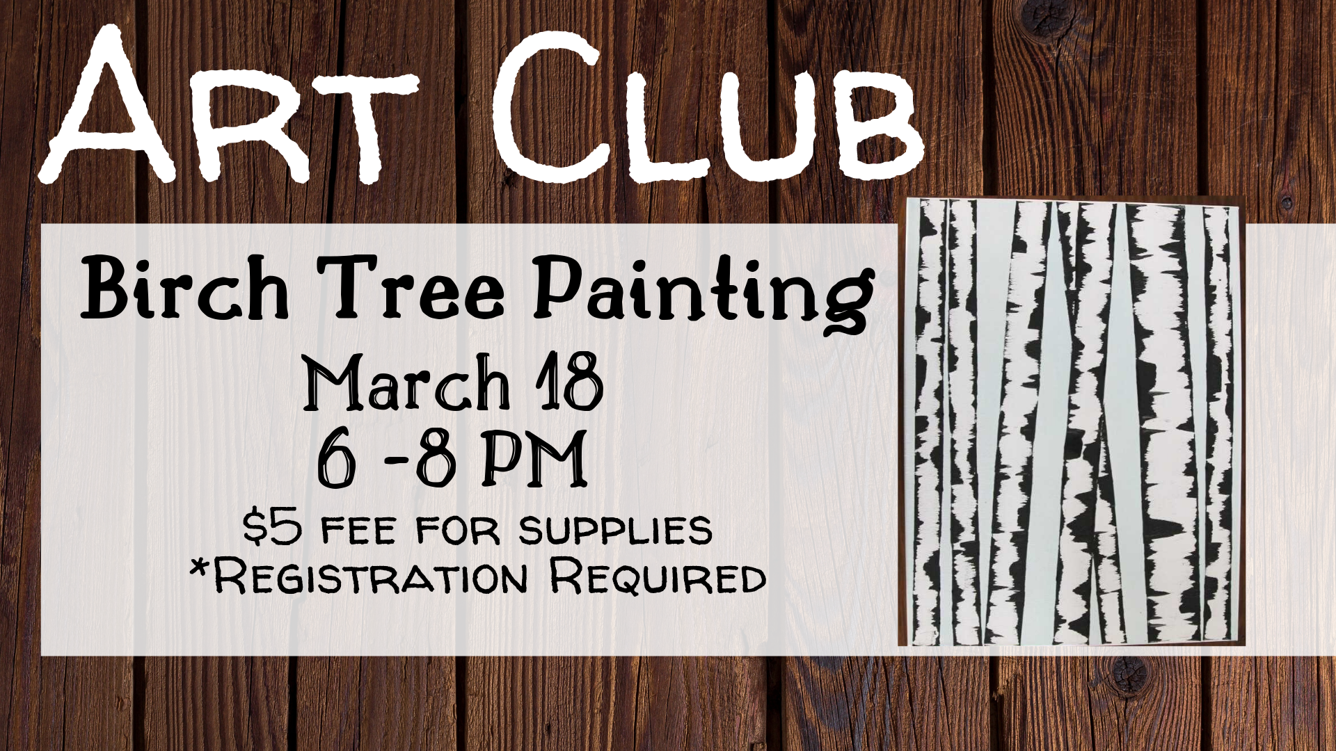 Art Club - Birch Tree Painting