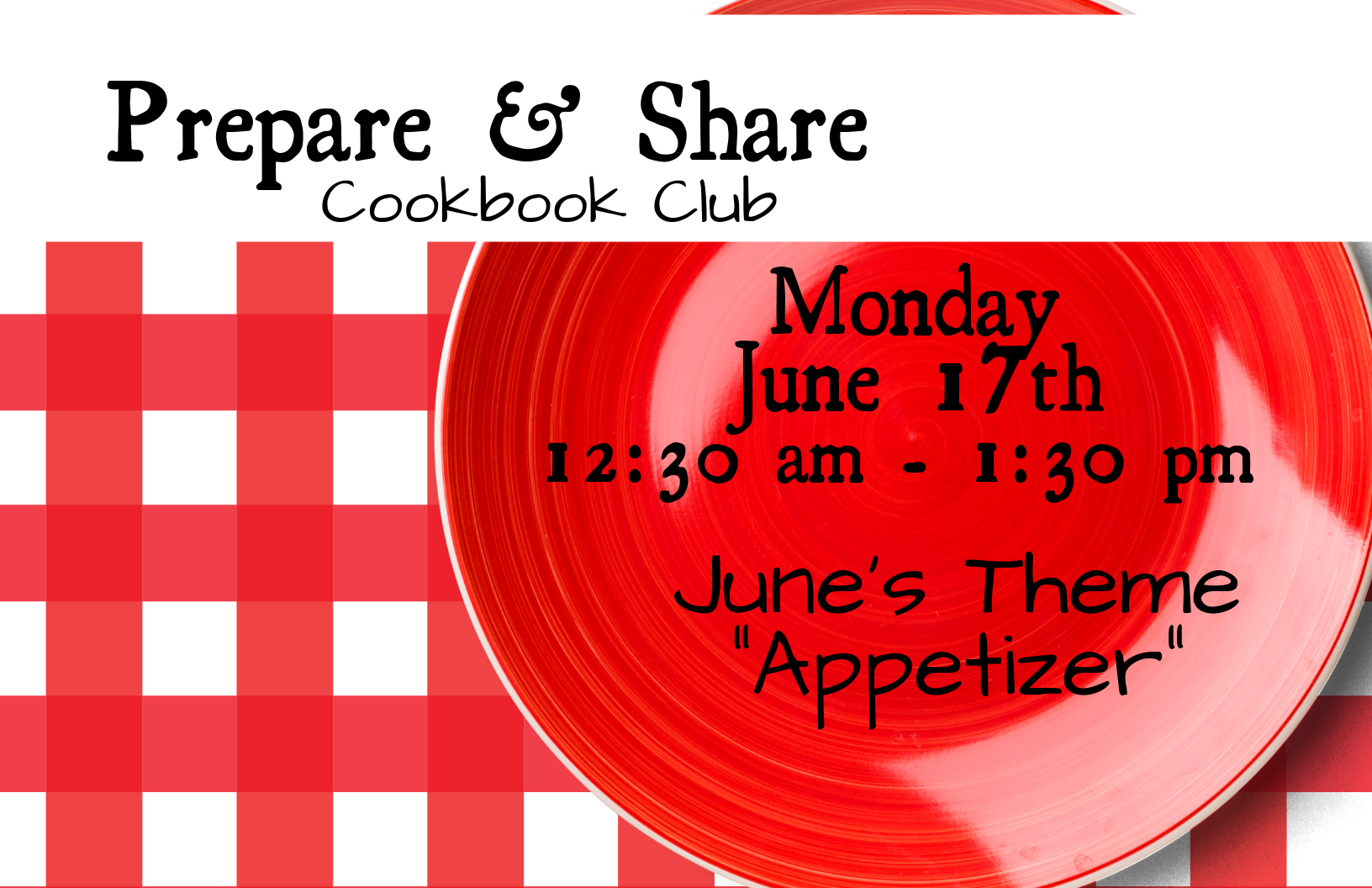 Prepare & Share Cookbook Club - June "Appetizers"